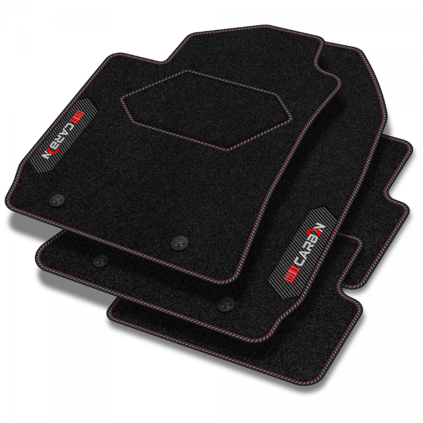 Juego De 4 Alfombrillas De Velour Para BMW Serie 3 E90 (2004-2013) - Negro, Antideslizantes