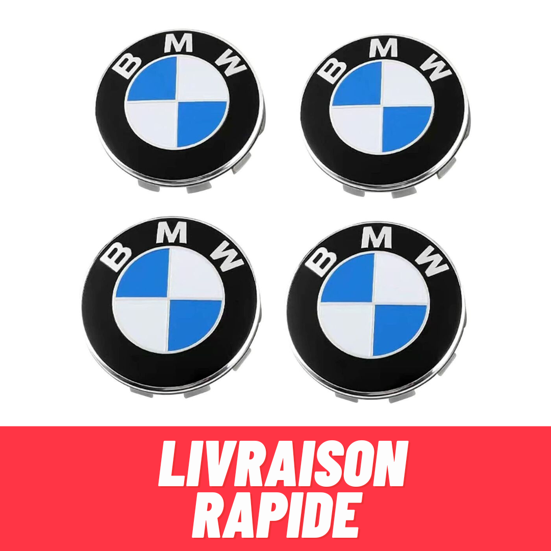 4X Cache Moyeu BMW 68mm Auto Clipser Jante Centre De Roue Enjoliveur Logo NEUF