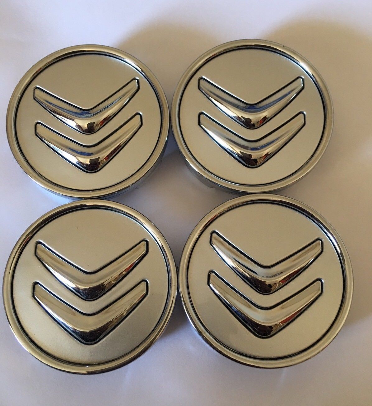 4 LOGO EMBLÈME CITROEN GRIS 60 mm caches moyeu jante, centre de roue/ NEUF
