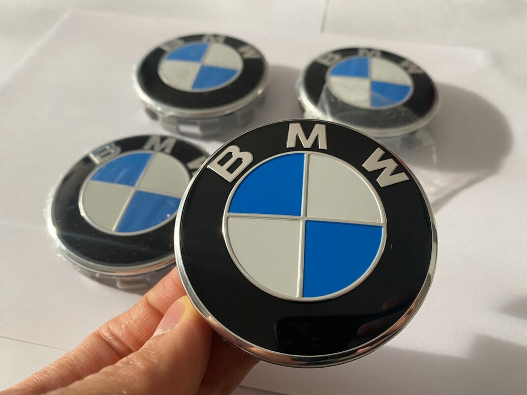 4X Cache Moyeu BMW 68mm Auto Clipser Jante Centre De Roue Enjoliveur Logo NEUF - rst-parts