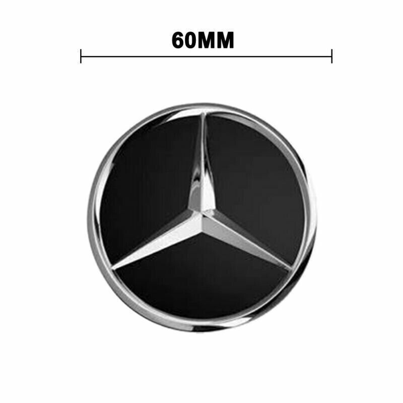 4X embleme Jante Centres De Roue Caches Moyeu Pour Mercedes 60mm Noir Logo - rst-parts