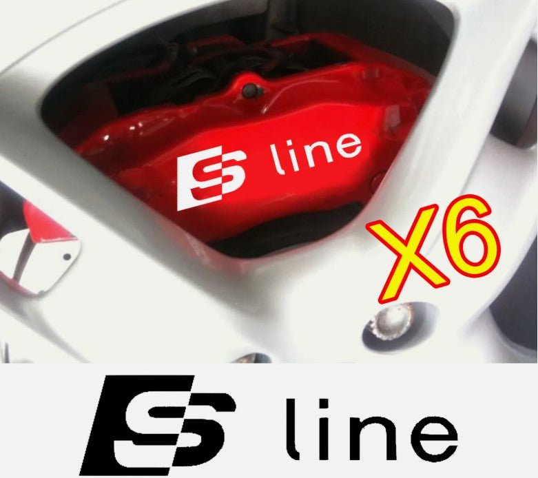 6 X Stickers Sline pour étrier de frein - Autocollants pour Audi S line - rst-parts