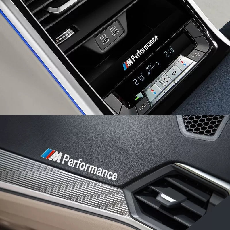 Lot de 2 Stickers M Performance Aluminium Autocollants Stickers BMW - rst-parts