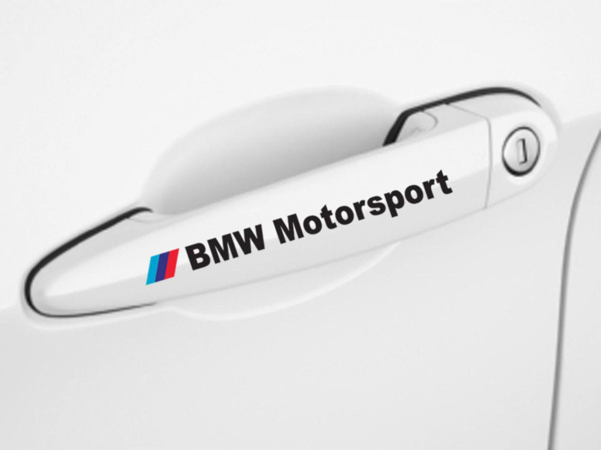 Lot de 2x autocollant pour poignée de porte BMW Motorsport blanc ou noir - rst-parts