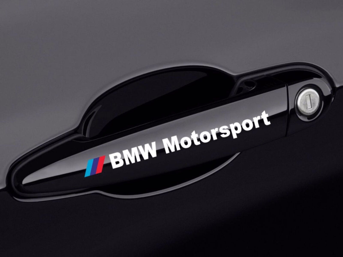 Lot de 2x autocollant pour poignée de porte BMW Motorsport blanc ou noir - rst-parts
