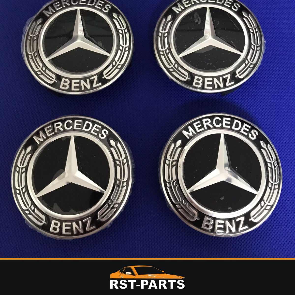 4 caches moyeu Mercedes noirs 75 mm – RST-PARTS