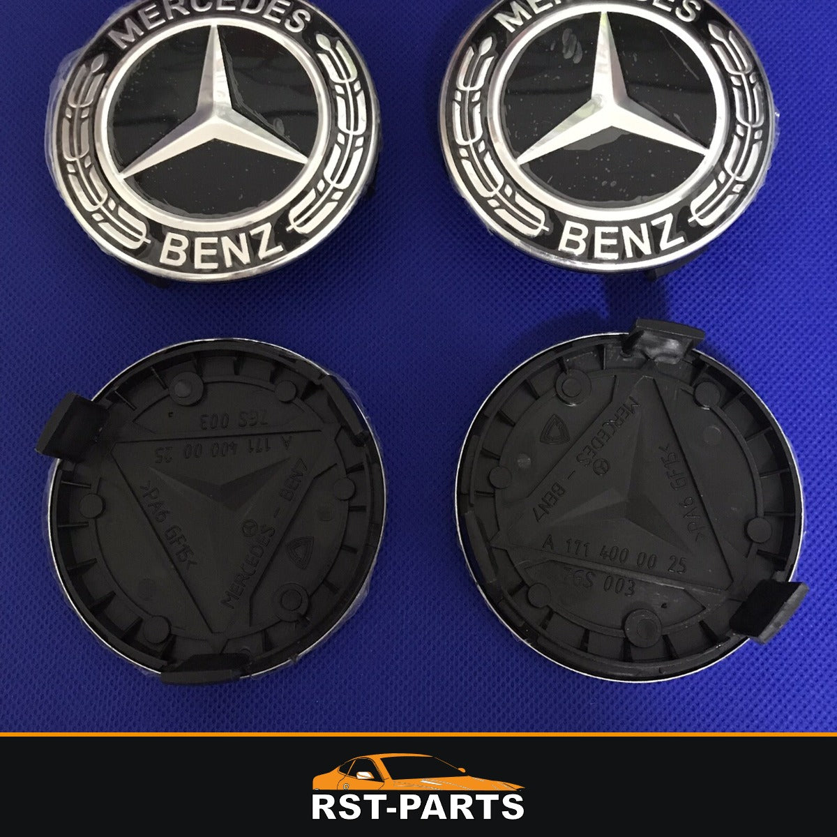 Caches moyeu Mercedes, face et dos – RST-PARTS