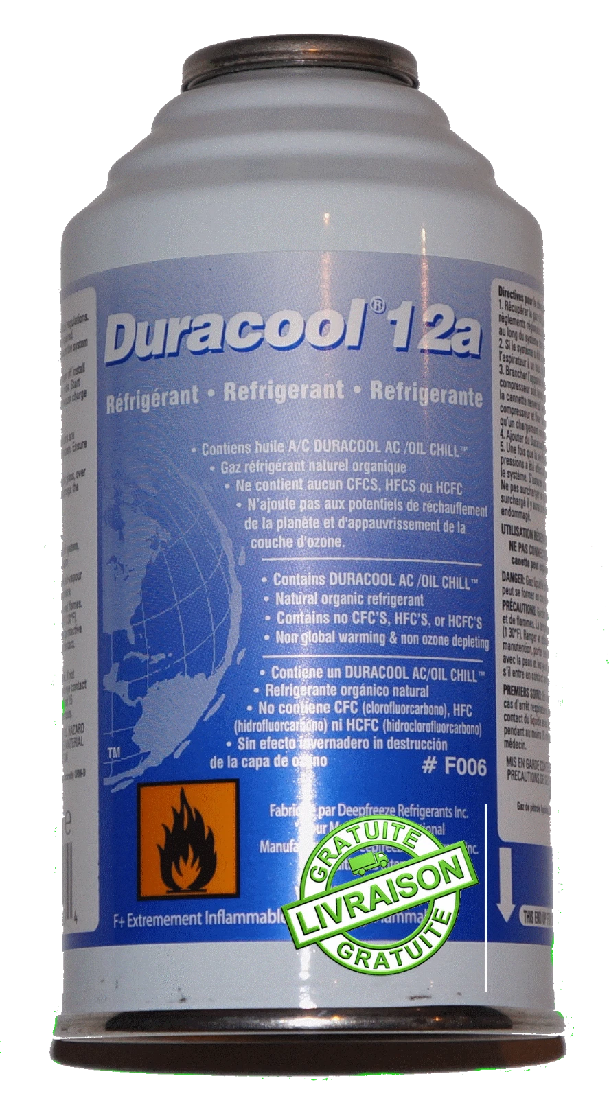 Gaz de Climatisation DURACOOL – Compatible R134a & HFO-1234YF – Recharge Clim Auto