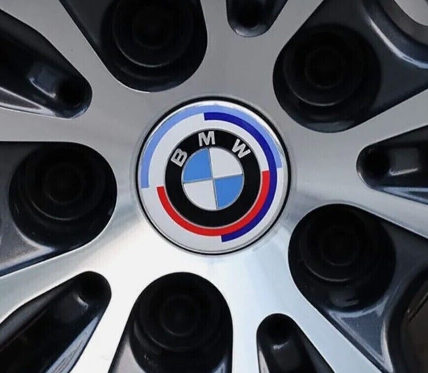 4X Centre Roue BMW Edition 50E Anniversaire 68mm Cache Moyeu Jante Auto Clipser