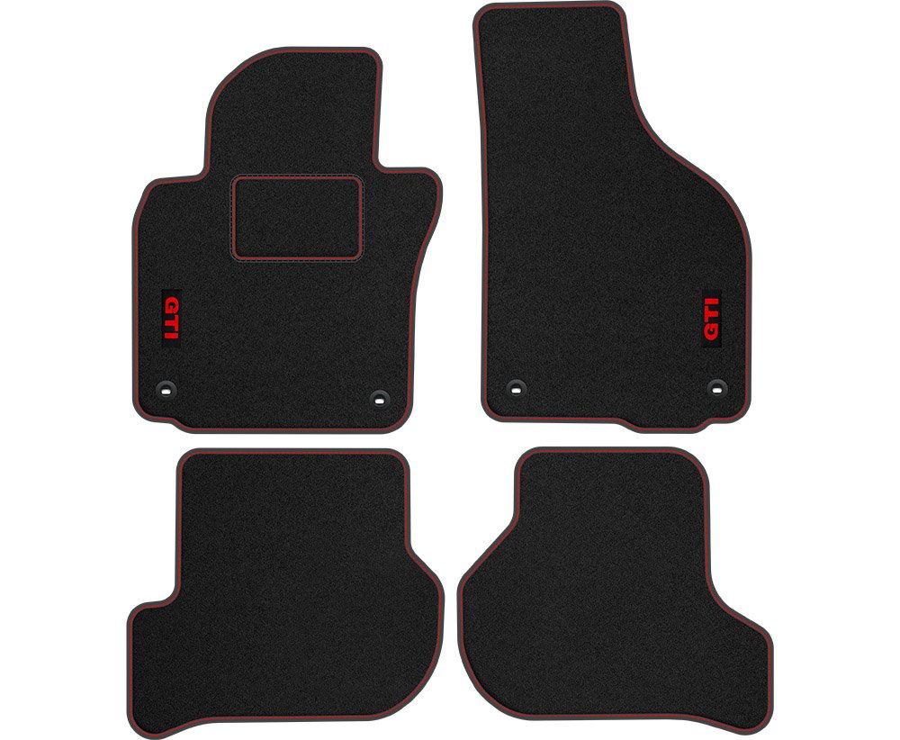 TAPIS DE SOL VELOUR GTI VW GOLF V / VI 2003-2012 ovale fixation