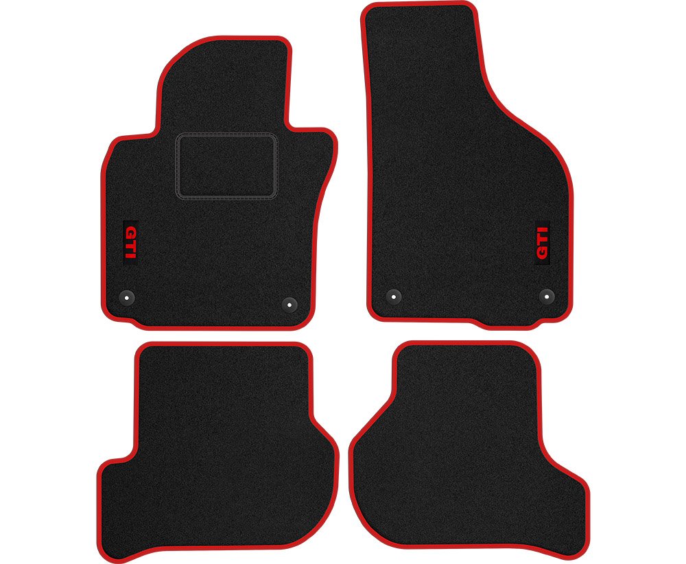 TAPIS DE SOL VELOUR GTI VW GOLF V / VI 2003-2012 rond fixation